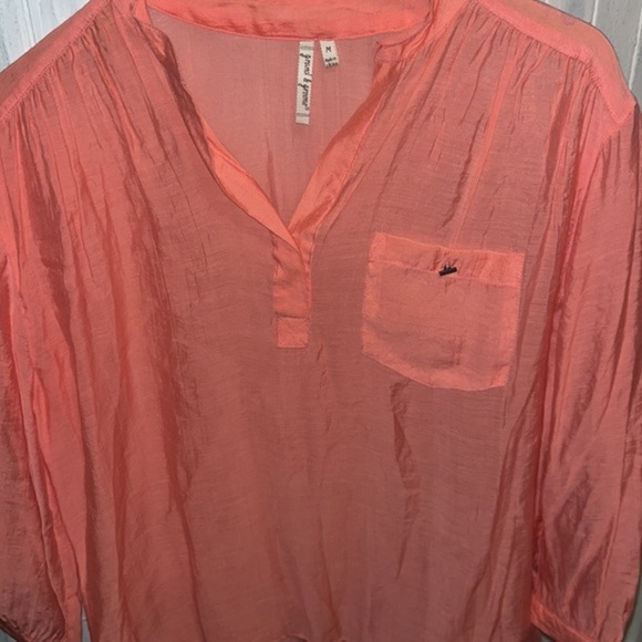 Grand & Greene Lightweight Sheer Coral Top - Picture 4 of 7